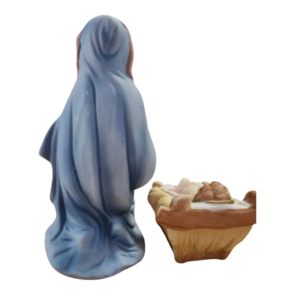 Vintage 2pc Mary Jesus Homco Taiwan Nativity Christmas Holiday Replacement Set